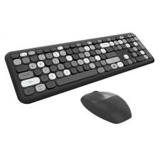 Kit tastatura si mouse wireless MOFII 666, 112 taste, 3 butoane, 1200 dpi, Negru