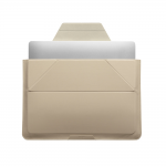 Husa din piele ecologica Moft compatibila cu laptop 13 inch, Functie de suport, Crem 4 - lerato.ro