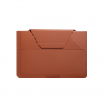 Husa din piele ecologica Moft compatibila cu laptop 14 inch, Functie de suport, Maro 2 - lerato.ro