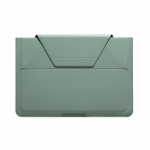 Husa din piele ecologica Moft compatibila cu laptop 14 inch, Functie de suport, Light Green 2 - lerato.ro