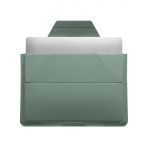 Husa din piele ecologica Moft compatibila cu laptop 14 inch, Functie de suport, Light Green 5 - lerato.ro