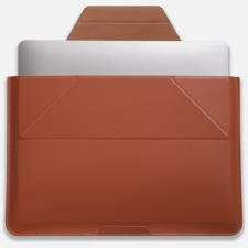 Huse Laptop, Husa Moft Carry Sleeve compatibila cu laptop 16 inch, Functie de stand, Maro, lerato.ro