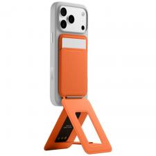 Leather Style, Portofel magnetic Moft Movas Tripod, Compatibil MagSafe, Functie de stand, Portocaliu, lerato.ro