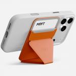 Portofel magnetic Moft Movas Snap-On Trackable, Compatibil MagSafe, Functie de stand, Dispozitiv de urmarire integrat, Portocaliu 3 - lerato.ro