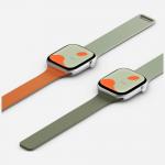 Curea Moft Sport compatibila cu Apple Watch 10 / 11 / 12, 42mm, Verde / Portocaliu 3 - lerato.ro