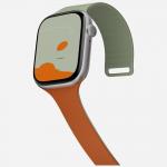 Curea Moft Sport compatibila cu Apple Watch 10 / 11 / 12, 46mm, Verde / Portocaliu 5 - lerato.ro