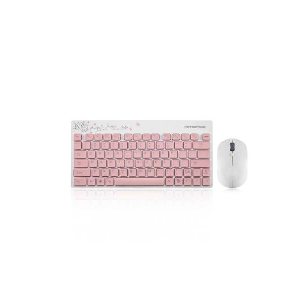 Kit tastatura si mouse Motospeed G3000, Conexiune Wireless, 2.4GHz, Roz