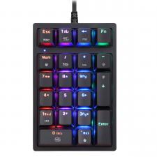 Tastatura numerica mecanica Motospeed K24 cu fir de 1.5m, conexiune USB, iluminat RGB, Negru