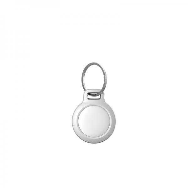 Carcasa de protectie tip breloc NOMAD Rugged Keychain compatibila cu Apple AirTag, IP67, White