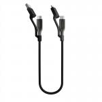 Cablu pentru incarcare si transfer de date NOMAD Universal Kevlar, 2x USB-C la USB/MicroUSB, 30cm, Carbide 2 - lerato.ro
