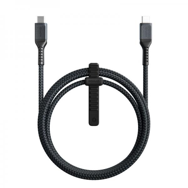 Cablu pentru incarcare si transfer de date NOMAD Kevlar, 2x USB Type-C, PD 100W, 1.5m, Negru