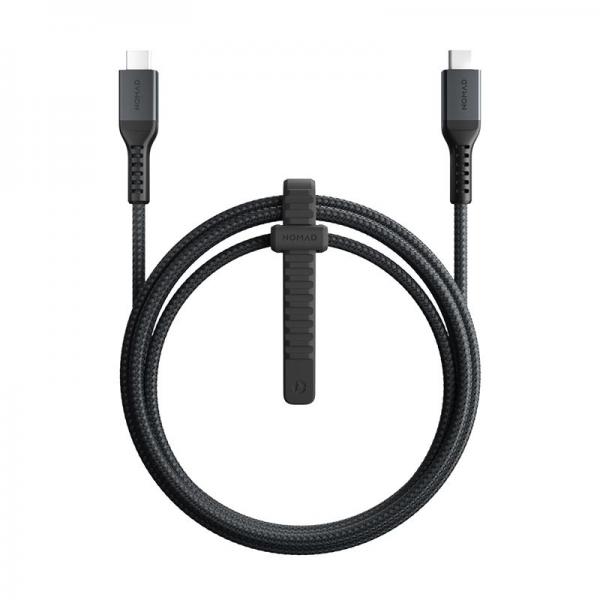 Cablu pentru incarcare si transfer de date NOMAD Kevlar, 2x USB Type-C, 100W, 1.5m, Negru 1 - lerato.ro