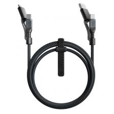 Cablu pentru incarcare si transfer de date 3 in 1 NOMAD Kevlar 2x USB Type-C/Micro-USB/USB-A 1.5m Negru