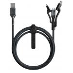 Cablu pentru incarcare si transfer de date 3 in 1 NOMAD Kevlar USB Type-C/Lightning/Micro-USB 1.5m Negru 2 - lerato.ro