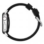 Curea din piele rezistenta la apa NOMAD Active Pro Apple Watch 4/5/6/7/8/SE/Ultra 42/44/45/49mm Black/Silver