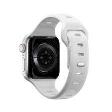 Curea rezistenta la apa NOMAD Sport Slim Strap compatibila cu Apple Watch 4/5/6/7/8/SE 38/40/41mm, S/M, Alb