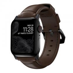 Curea din piele naturala NOMAD Traditional Band compatibila cu Apple Watch 4/5/6/7/8/SE/Ultra 42/44/45/49mm Brown/Black