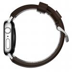 Curea din piele naturala NOMAD Traditional Band compatibila cu Apple Watch 4/5/6/7/8/SE/Ultra 42/44/45/49mm Brown/Silver 8 - lerato.ro