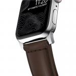 Curea din piele naturala NOMAD Traditional Band compatibila cu Apple Watch 4/5/6/7/8/SE/Ultra 42/44/45/49mm Brown/Silver 6 - lerato.ro