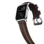 Curea din piele naturala NOMAD Traditional Band compatibila cu Apple Watch 4/5/6/7/8/SE/Ultra 42/44/45/49mm Brown/Silver 10 - lerato.ro