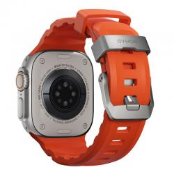 Curea cauciuc NOMAD Rocky Point compatibila cu Apple Watch 4/5/6/7/8/9/10/SE/Ultra1/2 42/44/45/46/49mm Magma/Silver