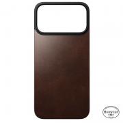 Husa din piele naturala Nomad Magnetic Leather Horween Rustic Brown cu MagSafe compatibila cu iPhone 17 Pro Max, Maro