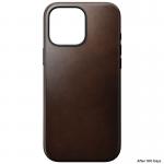 Carcasa din piele naturala NOMAD Modern Horween Leather MagSafe compatibila cu iPhone 16 Pro Max Brown 3 - lerato.ro