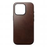 Carcasa NOMAD Modern Leather MagSafe compatibila cu iPhone 16 Pro Rustic Brown Horween 6 - lerato.ro