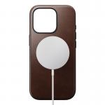 Carcasa NOMAD Modern Leather MagSafe compatibila cu iPhone 16 Pro Rustic Brown Horween 7 - lerato.ro
