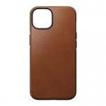 Carcasa din piele naturala NOMAD Modern Leather MagSafe compatibila cu iPhone 14 English Tan 2 - lerato.ro
