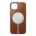 Carcasa din piele naturala NOMAD Modern Leather MagSafe compatibila cu iPhone 14 English Tan 3 - lerato.ro