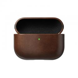 Carcasa din piele Nomad Modern Horween Leather Case compatibila cu Apple AirPods Pro 3, Rustic Brown