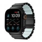 Curea Nomad Stratos Icy Blue Glow compatibila cu Apple Watch 45/46/49mm, Negru / Albastru 2 - lerato.ro