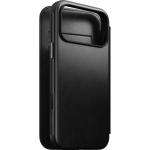 Husa flip cover din piele NOMAD Modern Leather Folio compatibila cu iPhone 17 Pro Max, Negru 4 - lerato.ro