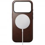 Husa din piele Horween Nomad Modern Leather cu MagSafe compatibila cu iPhone 17 Pro, Rustic Brown 3 - lerato.ro