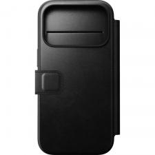 Huse si carcase iPhone 17 Pro, Husa flip cover din piele Nomad Folio cu MagSafe compatibila cu iPhone 17 Pro, Negru, lerato.ro