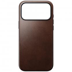 Husa Nomad Modern Leather Case Horween cu MagSafe compatibila cu iPhone 18 Pro Max / 17 Pro Max, Rustic Brown
