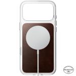 Husa Nomad Clear Leather Case Horween compatibila cu iPhone 18 Pro Max / 17 Pro Max, Transparent / Maro 4 - lerato.ro