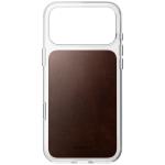 Husa Nomad Clear Leather Case Horween compatibila cu iPhone 18 Pro Max / 17 Pro Max, Transparent / Maro 2 - lerato.ro