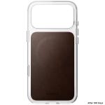 Husa Nomad Clear Leather Case Horween compatibila cu iPhone 18 Pro Max / 17 Pro Max, Transparent / Maro 7 - lerato.ro