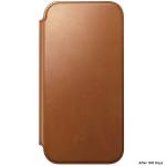 Husa flip cover Nomad Modern Leather Folio Horween cu MagSafe compatibila cu iPhone 18 Pro Max / 17 Pro Max, Saddle 13 - lerato.ro