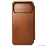 Husa flip cover Nomad Modern Leather Folio Horween cu MagSafe compatibila cu iPhone 18 Pro Max / 17 Pro Max, Saddle 9 - lerato.ro