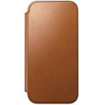 Husa flip cover Nomad Modern Leather Folio Horween cu MagSafe compatibila cu iPhone 18 Pro Max / 17 Pro Max, Saddle 10 - lerato.ro