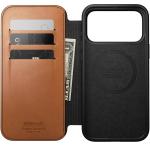 Husa flip cover Nomad Modern Leather Folio Horween cu MagSafe compatibila cu iPhone 18 Pro Max / 17 Pro Max, Saddle 11 - lerato.ro