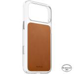 Husa Nomad Clear Leather Case Saddle Horween compatibila cu iPhone 18 Pro Max / 17 Pro Max, Transparent / Maro 5 - lerato.ro
