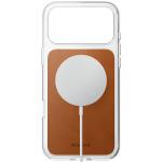 Husa Nomad Clear Leather Case Saddle Horween compatibila cu iPhone 18 Pro Max / 17 Pro Max, Transparent / Maro 3 - lerato.ro