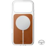 Husa Nomad Clear Leather Case Saddle Horween compatibila cu iPhone 18 Pro Max / 17 Pro Max, Transparent / Maro 4 - lerato.ro