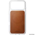 Husa Nomad Clear Leather Case Saddle Horween compatibila cu iPhone 18 Pro Max / 17 Pro Max, Transparent / Maro 7 - lerato.ro