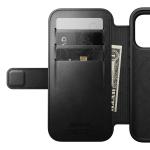 Husa flip cover Nomad Modern Leather Folio Horween cu MagSafe compatibila cu iPhone 18 Pro / 17 Pro, Negru 12 - lerato.ro