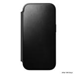 Husa flip cover Nomad Modern Leather Folio Horween cu MagSafe compatibila cu iPhone 18 Pro / 17 Pro, Negru 13 - lerato.ro